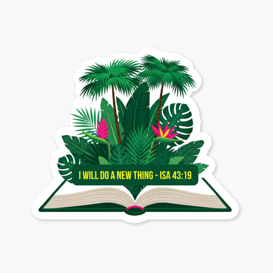 Isaiah 43:19 Bible Verse Sticker - I Will Do A New Thing Jungle Decal