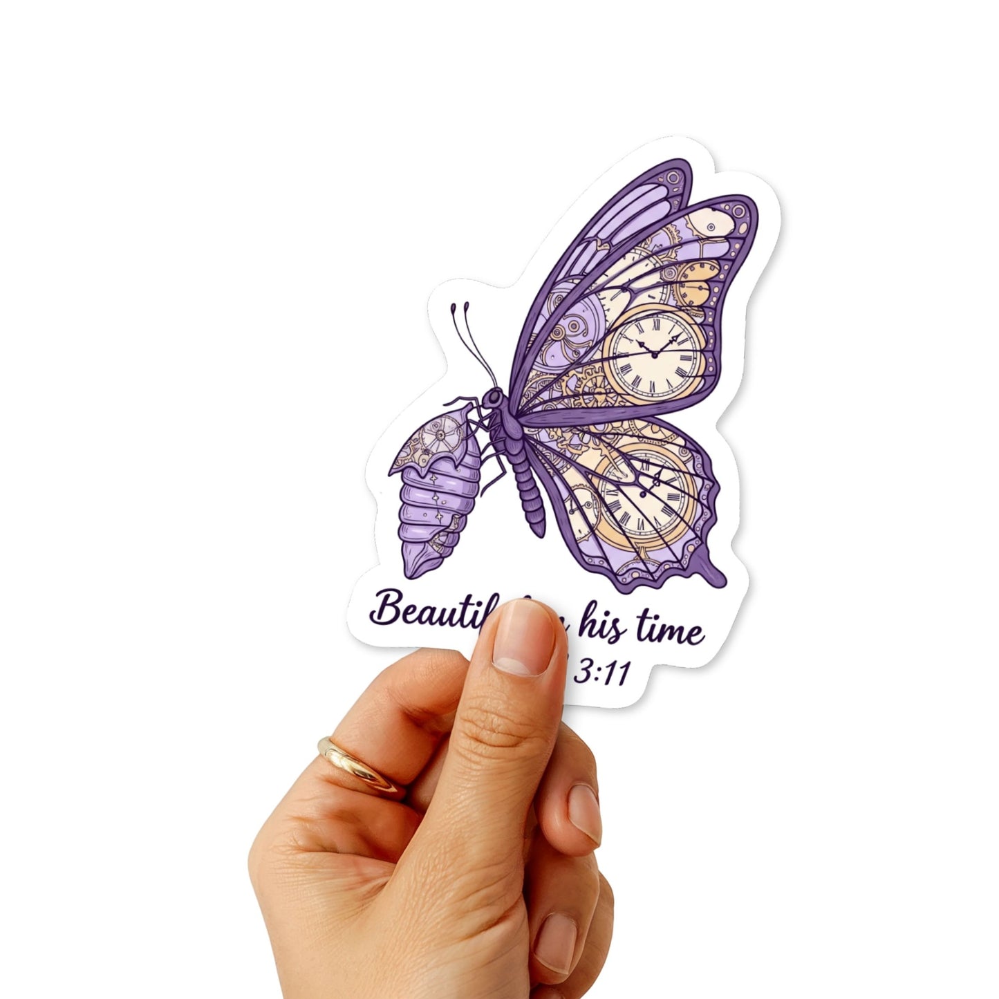 Ecclesiastes 3:11 Christian Bible Verse Sticker - Butterfly Design