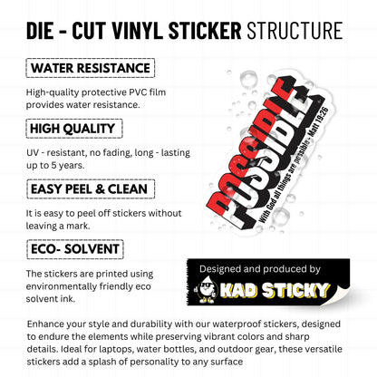 Christian Bible Verse Sticker Matthew 19:26 3D Typography Decal