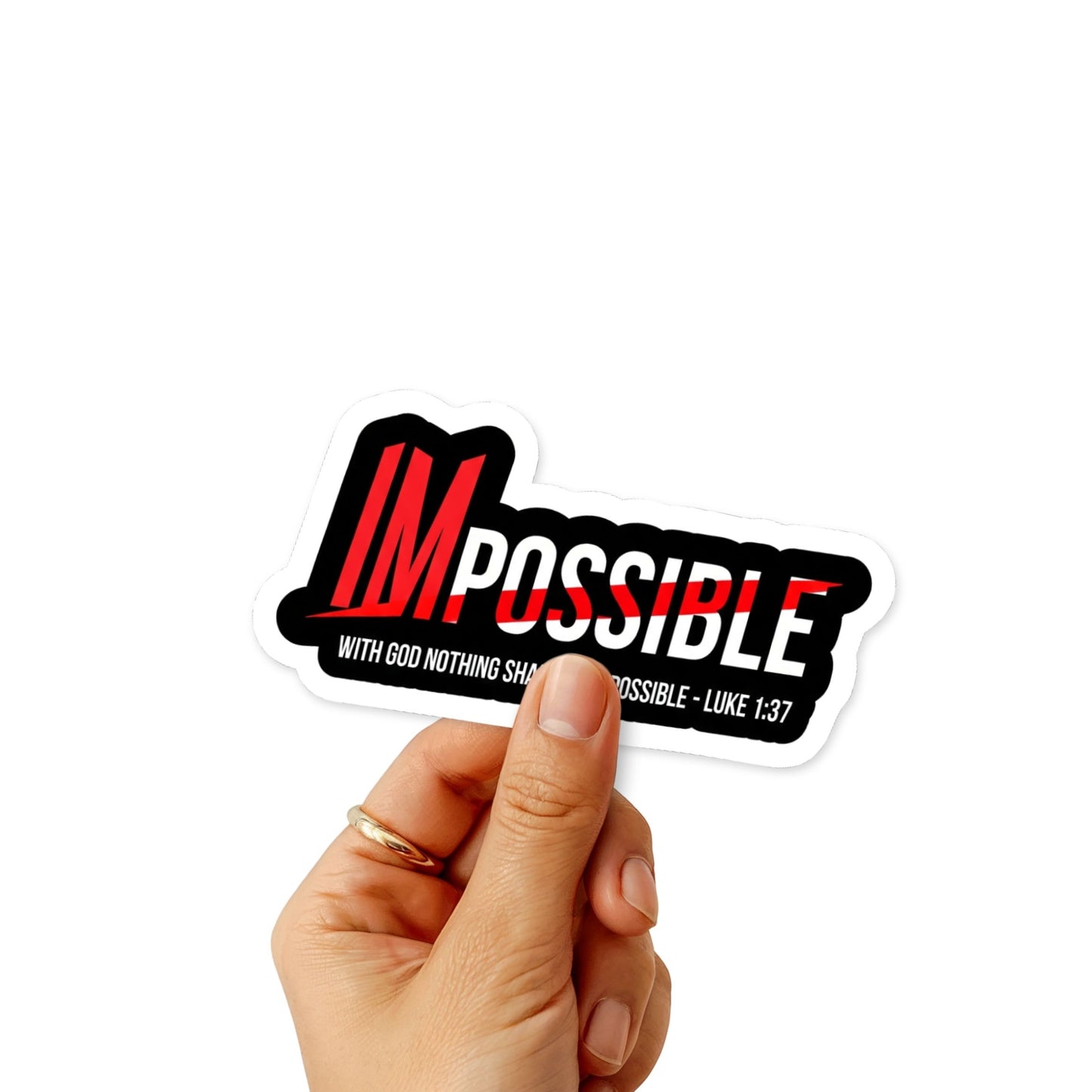 Christian Faith Sticker - Luke 1:37 Impossible Vinyl Decal