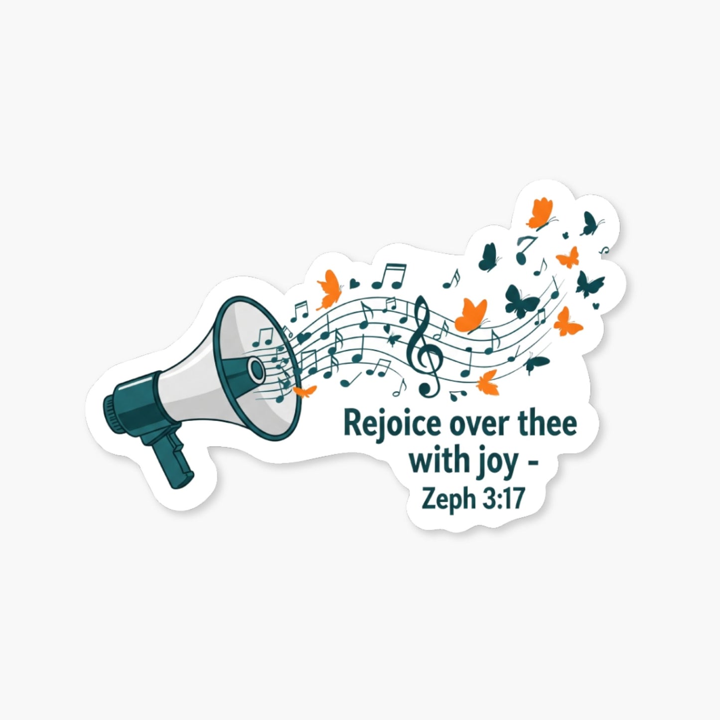 Zephaniah 3:17 Christian Faith Sticker - Rejoice Retro Aesthetic