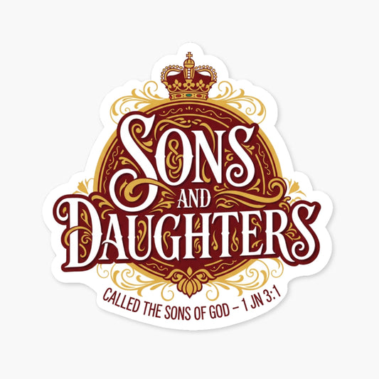 1 John 3:1 Christian Bible Verse Sticker - Royal Seal Faith Design