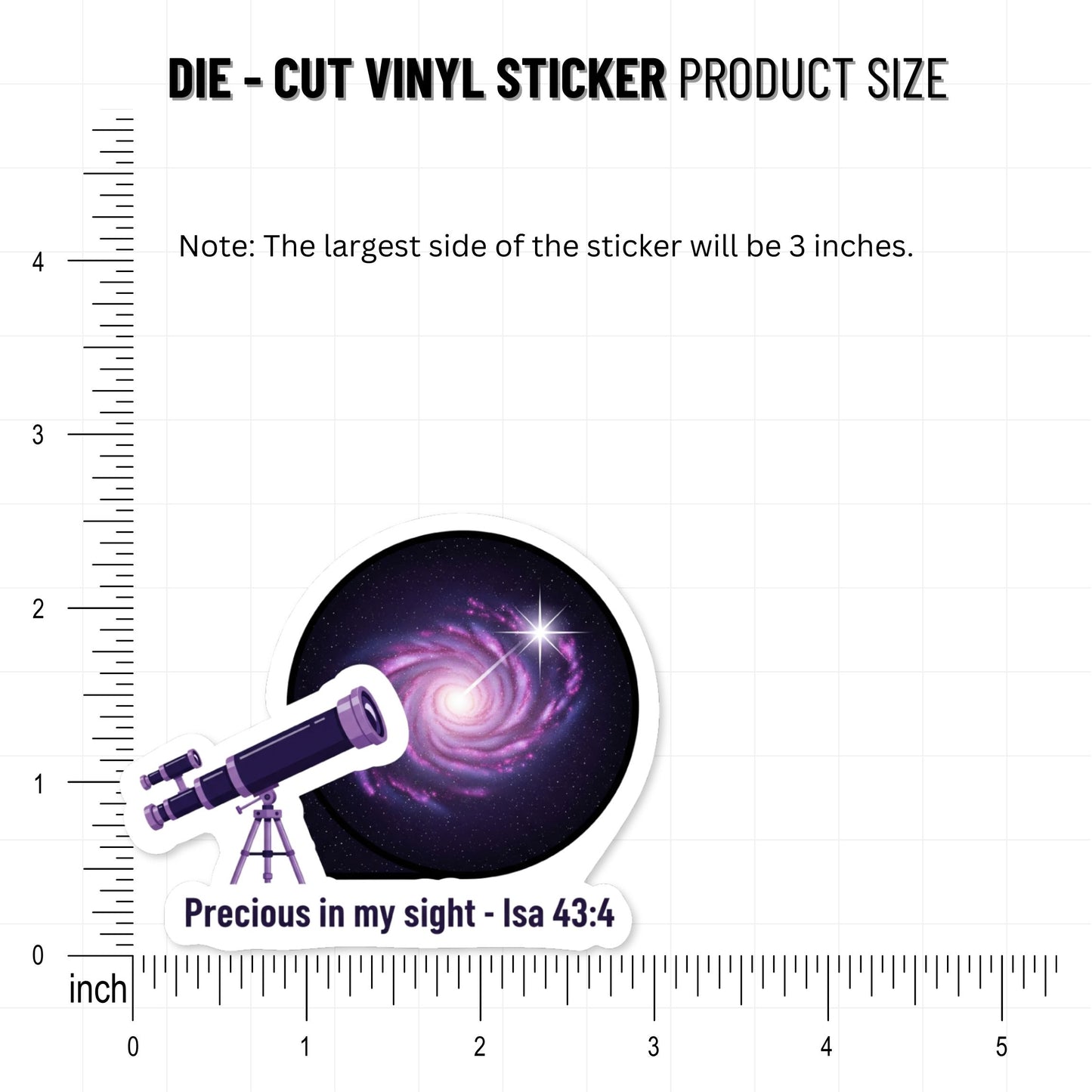 Isaiah 43:4 Bible Verse Sticker - Precious in My Sight Cosmic Design