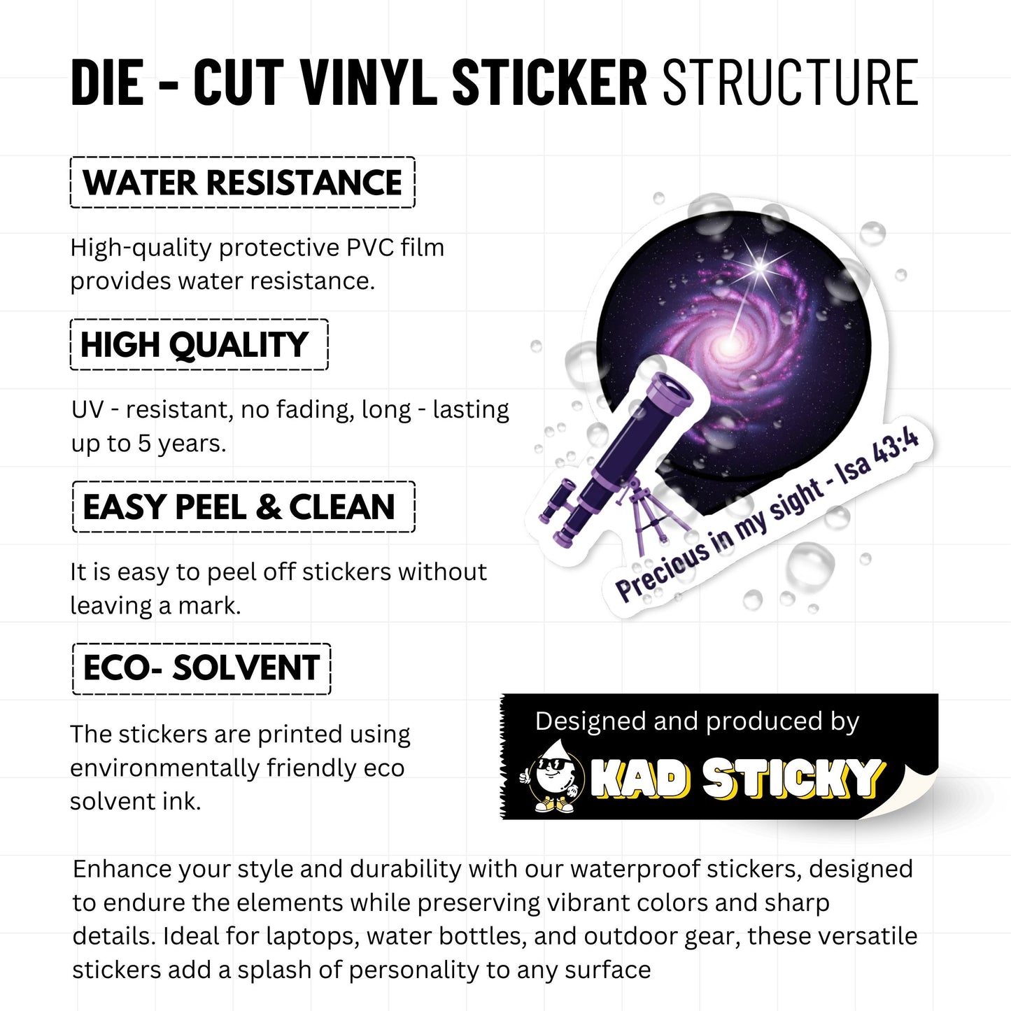 Isaiah 43:4 Bible Verse Sticker - Precious in My Sight Cosmic Design