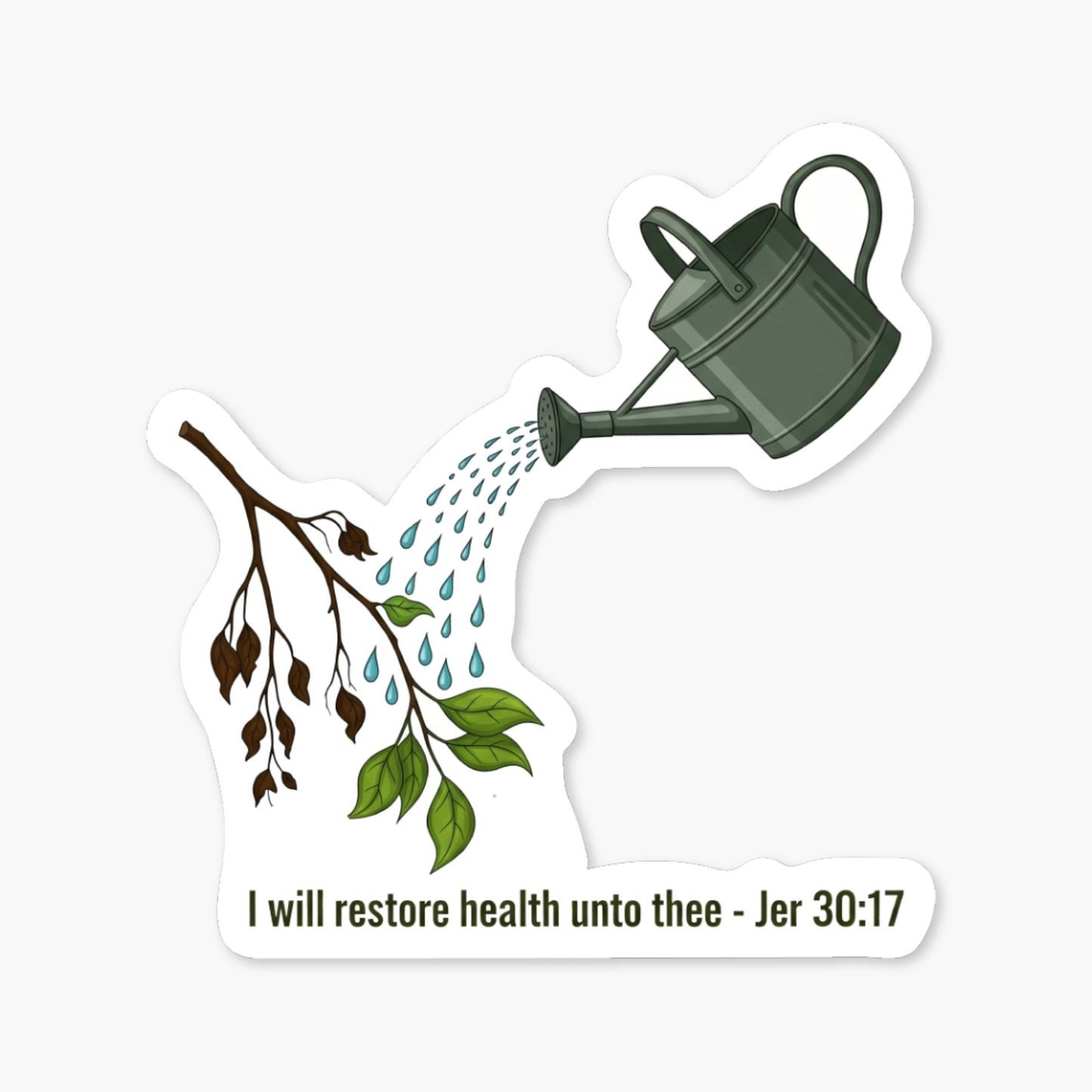Jeremiah 30:17 Sticker - I Will Restore Health Bible Verse Decal