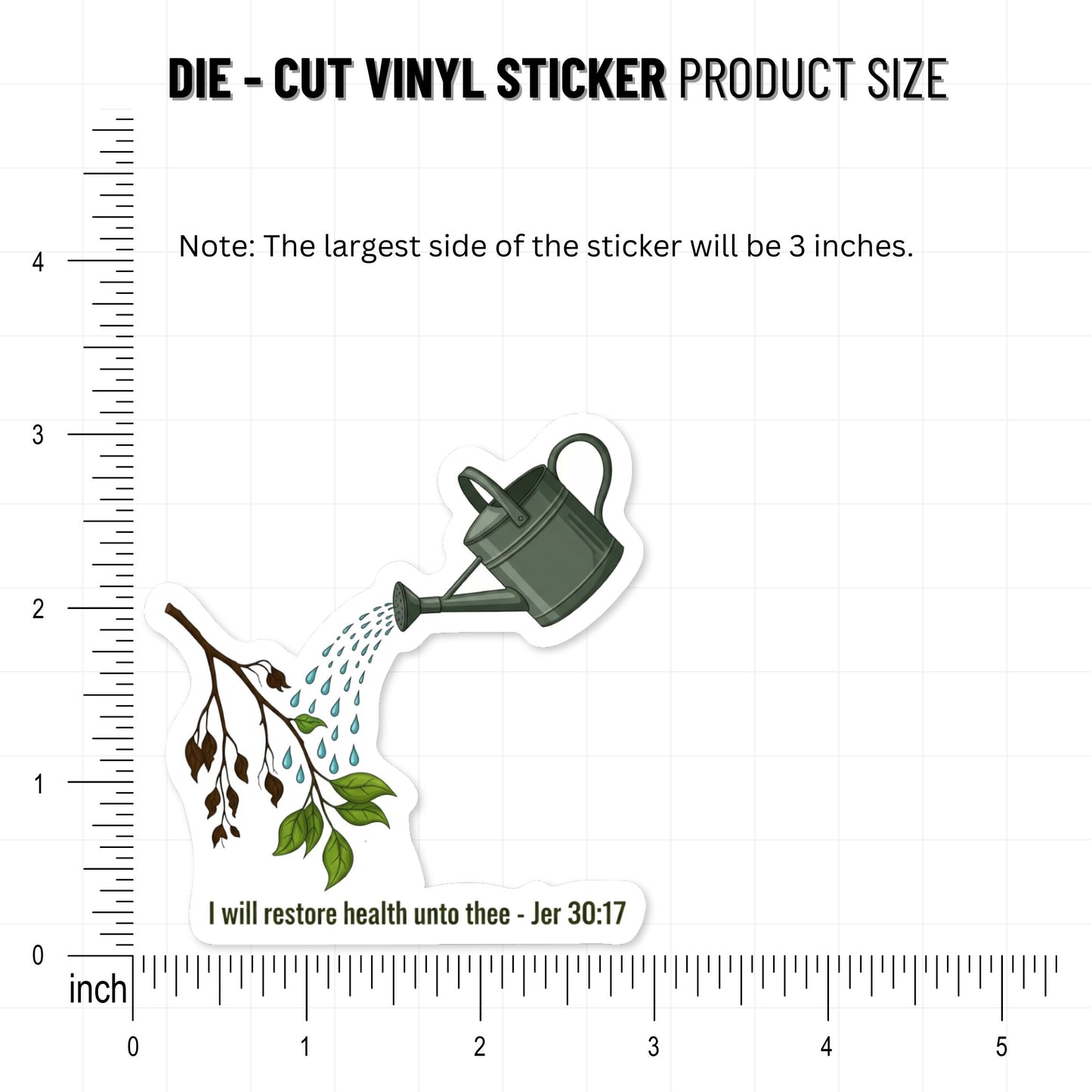 Jeremiah 30:17 Sticker - I Will Restore Health Bible Verse Decal