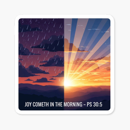 Christian Faith Sticker - Joy Cometh in the Morning Ps 30:5