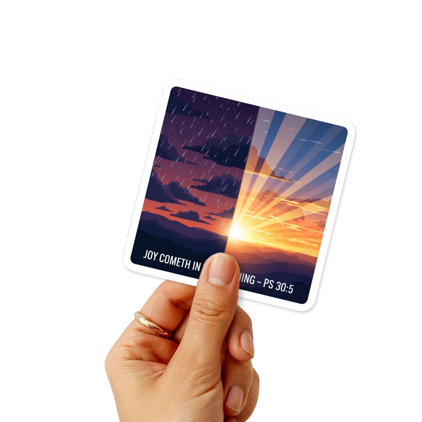 Christian Faith Sticker - Joy Cometh in the Morning Ps 30:5