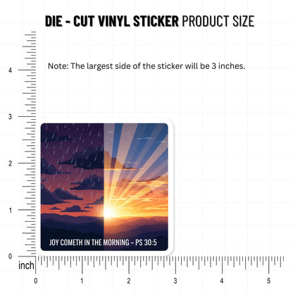 Christian Faith Sticker - Joy Cometh in the Morning Ps 30:5