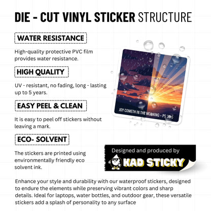 Christian Faith Sticker - Joy Cometh in the Morning Ps 30:5