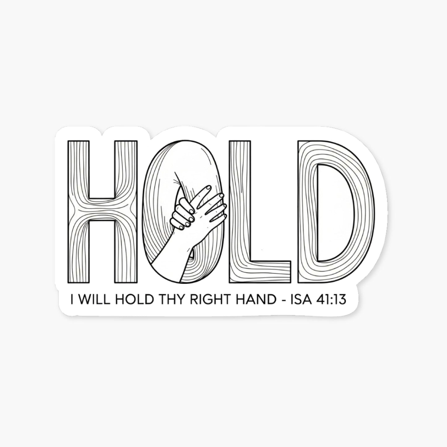 Christian Faith Sticker - Isaiah 41:13 God Will Hold Thy Hand Decal