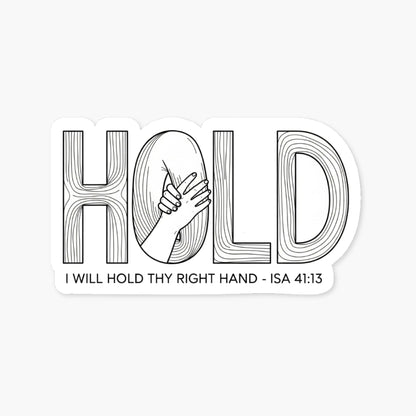 Christian Faith Sticker - Isaiah 41:13 God Will Hold Thy Hand Decal