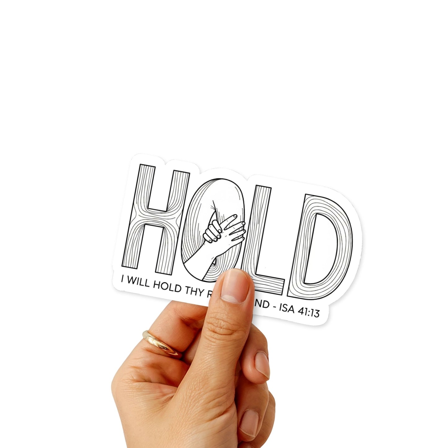Christian Faith Sticker - Isaiah 41:13 God Will Hold Thy Hand Decal