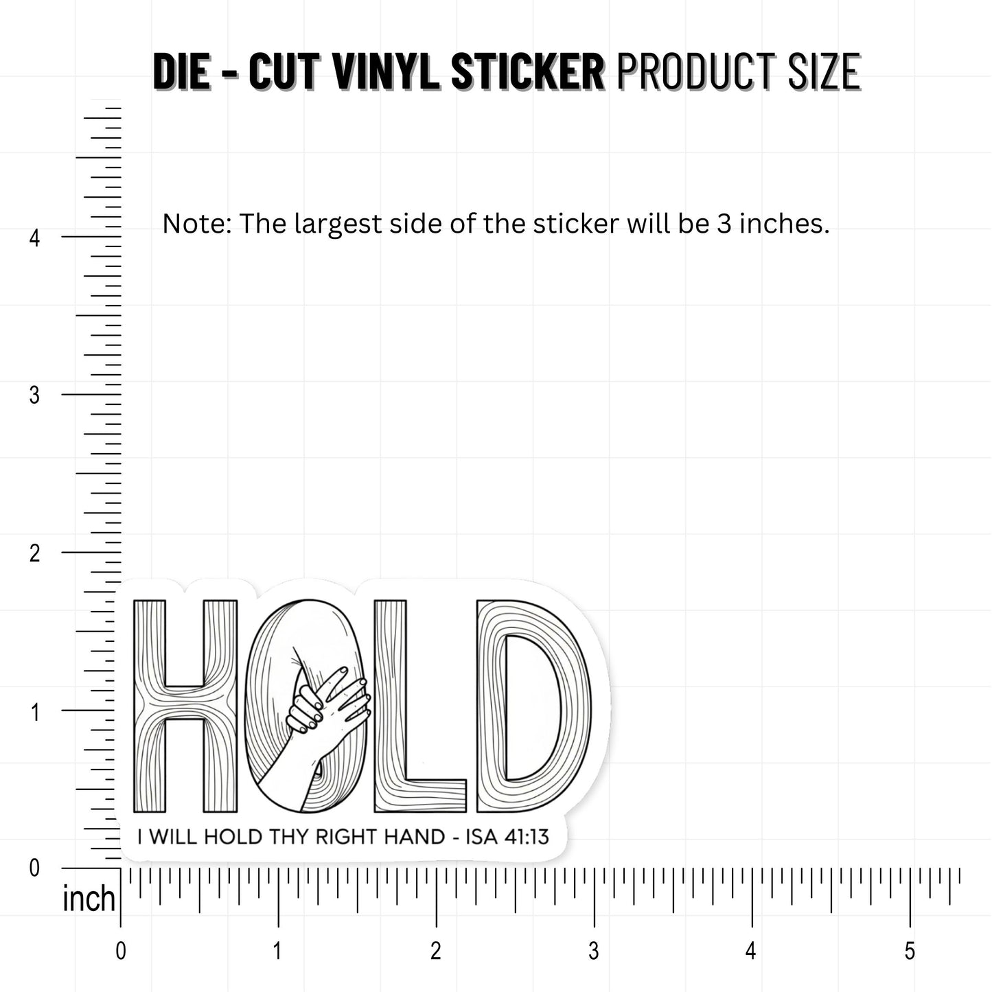 Christian Faith Sticker - Isaiah 41:13 God Will Hold Thy Hand Decal