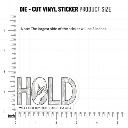 Christian Faith Sticker - Isaiah 41:13 God Will Hold Thy Hand Decal