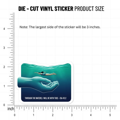 Isaiah 43:2 Bible Verse Sticker - Through the Waters Aesthetic