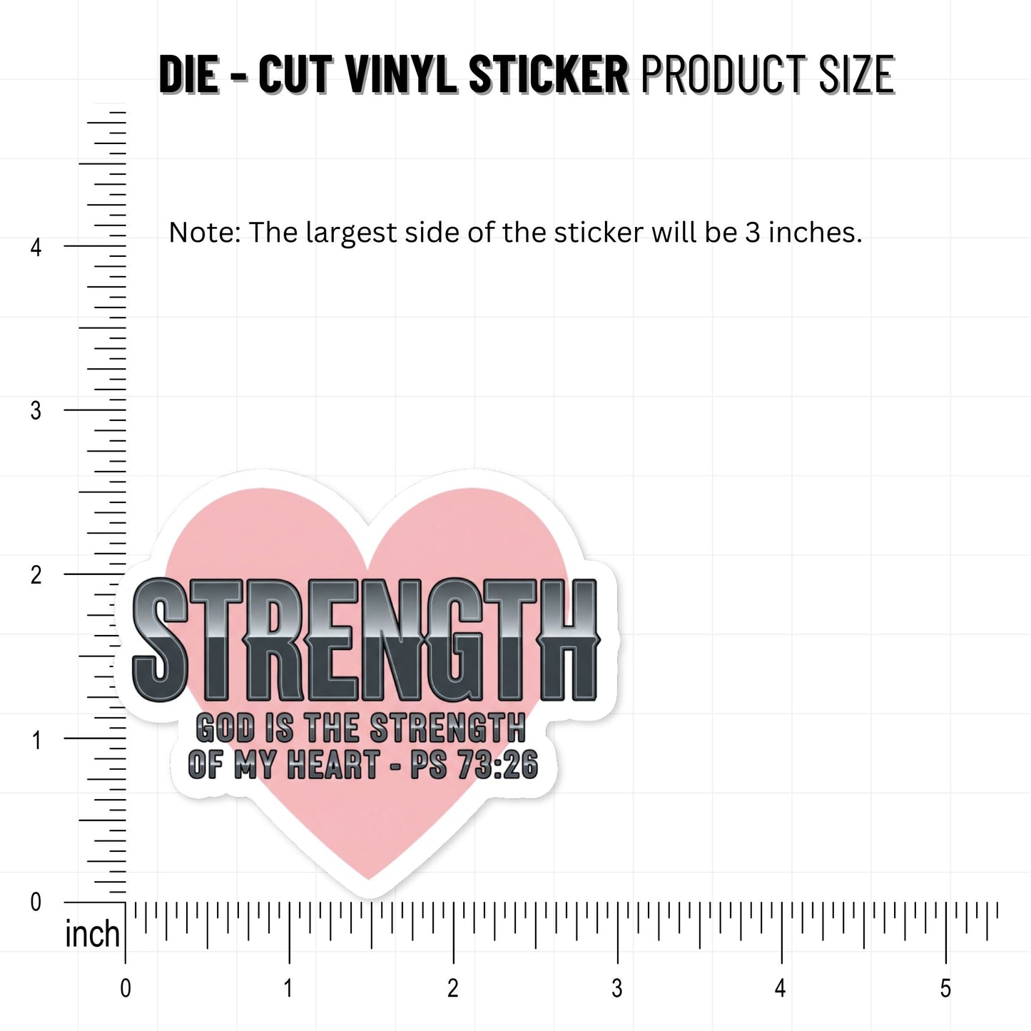 Psalm 73 26 Bible Verse Sticker God Strength Heart Vinyl Decal