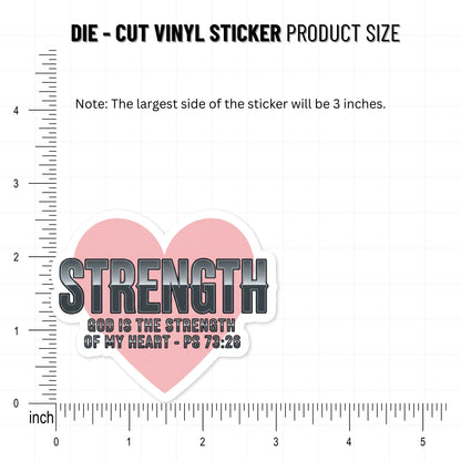 Psalm 73 26 Bible Verse Sticker God Strength Heart Vinyl Decal