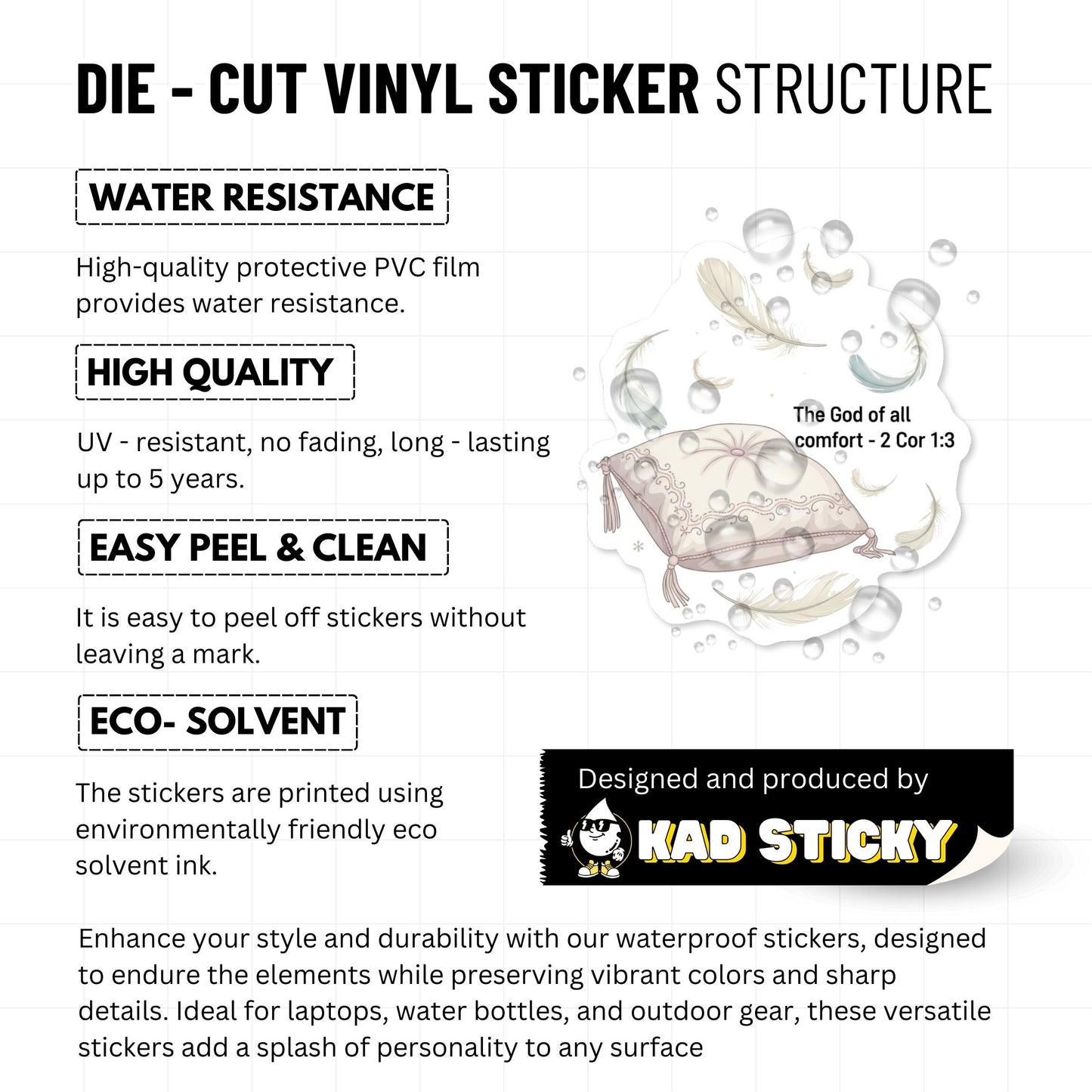 God of All Comfort 2 Corinthians 1:3 Bible Verse Vinyl Sticker