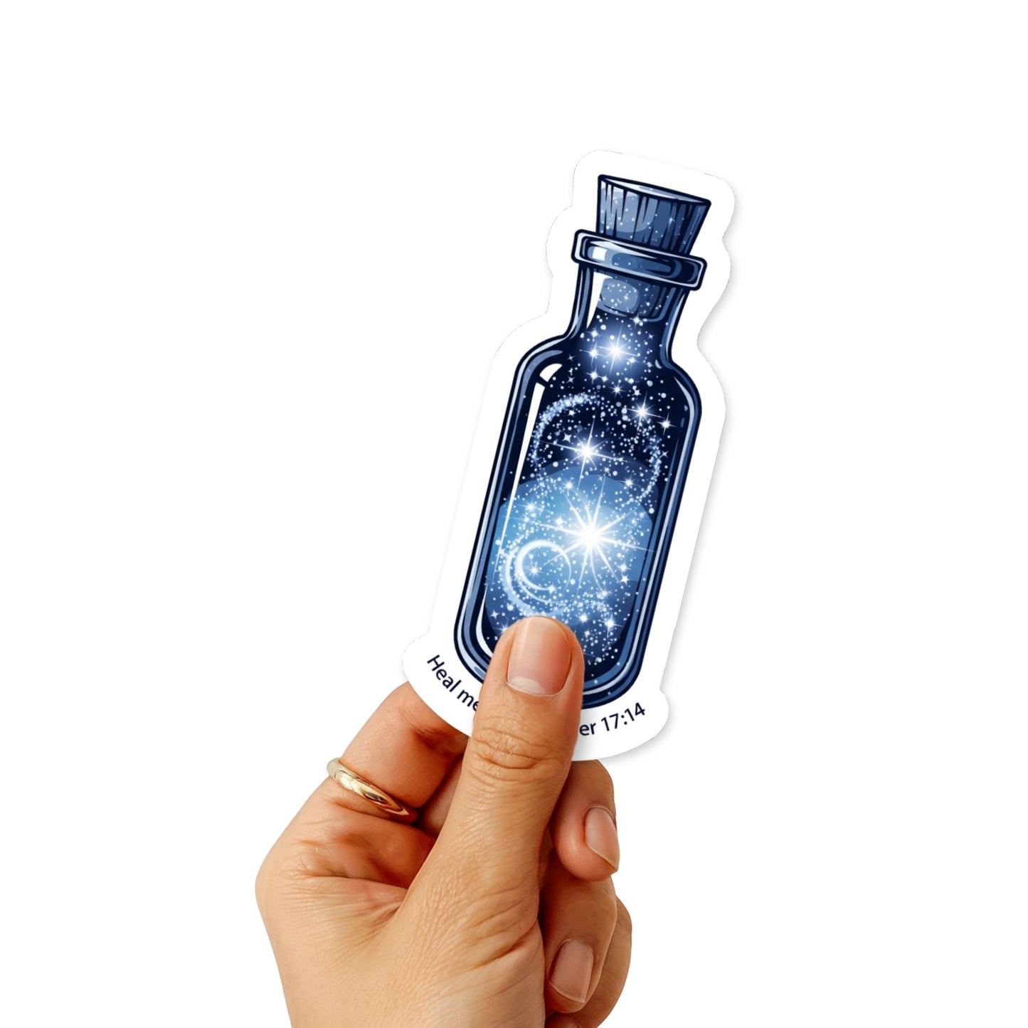 Jeremiah 17:14 Christian Sticker - Heal Me Vintage Vial Design