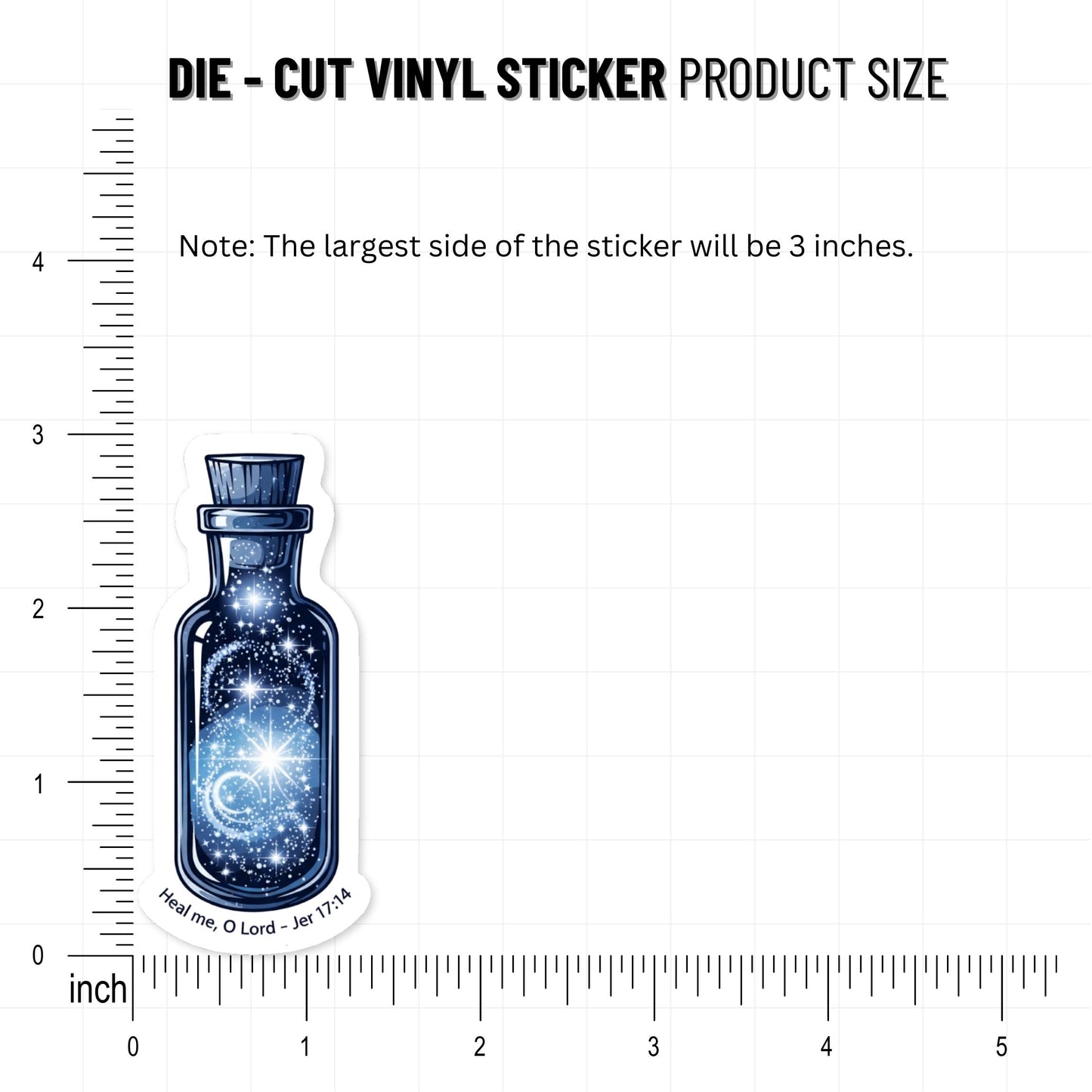 Jeremiah 17:14 Christian Sticker - Heal Me Vintage Vial Design