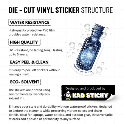 Jeremiah 17:14 Christian Sticker - Heal Me Vintage Vial Design