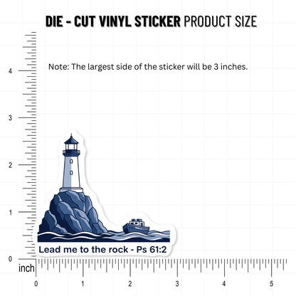 Lead Me to the Rock Psalm 61:2 Christian Faith Sticker - Nautical