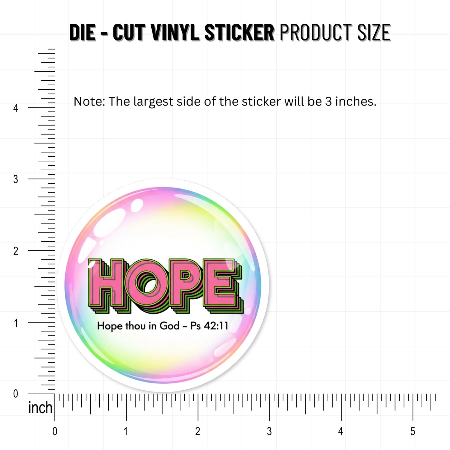 Christian Bible Verse Sticker - Hope Thou in God Psalm 42 Y2K Style