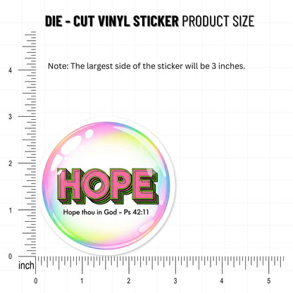 Christian Bible Verse Sticker - Hope Thou in God Psalm 42 Y2K Style