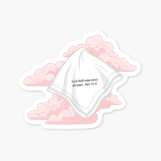 Revelation 21:4 Bible Verse Sticker - God Wipe Away All Tears