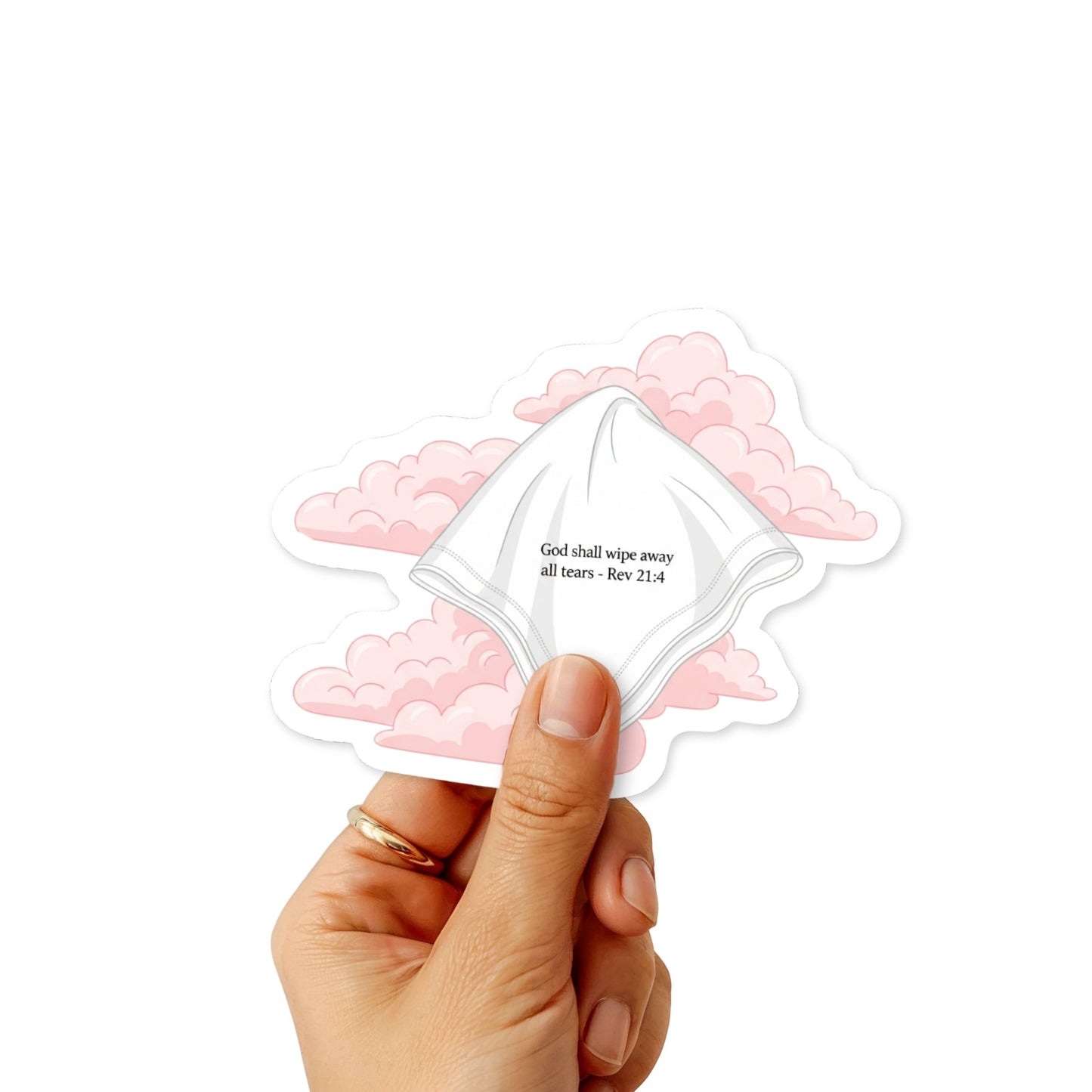 Revelation 21:4 Bible Verse Sticker - God Wipe Away All Tears