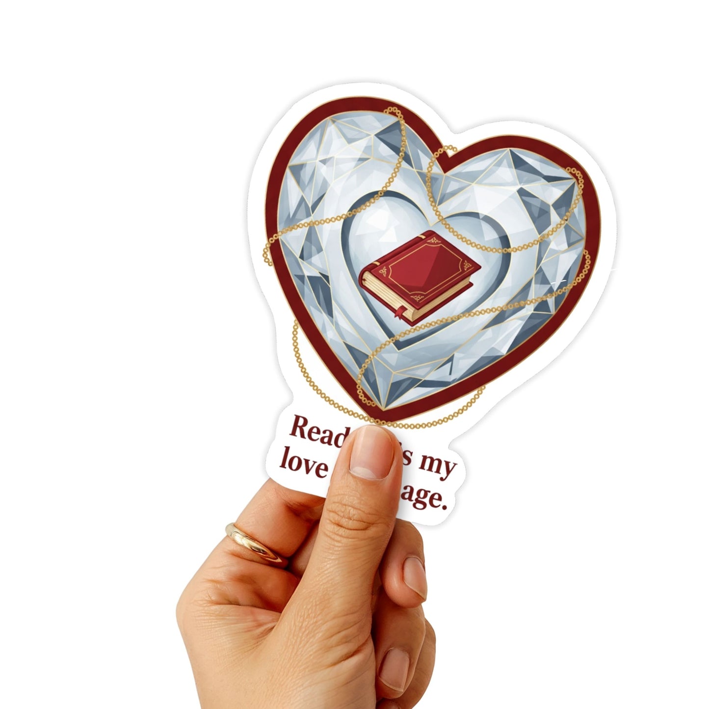 Reading is My Love Language Book Lover Sticker - Gothic Heart Vinyl