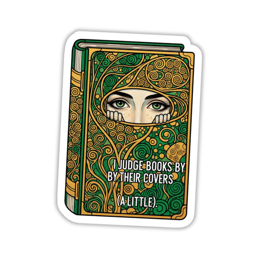 Book Lover Sticker - Art Nouveau I Judge Books by Their Covers
