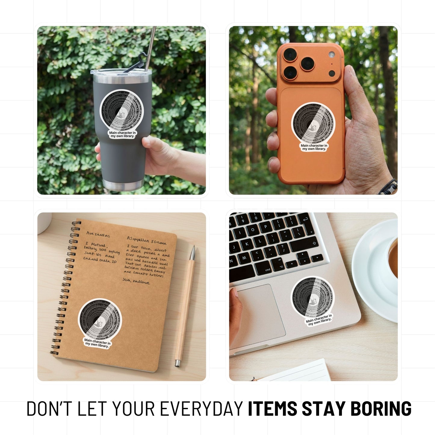 Book Lover Sticker - Main Character In My Own Library Design