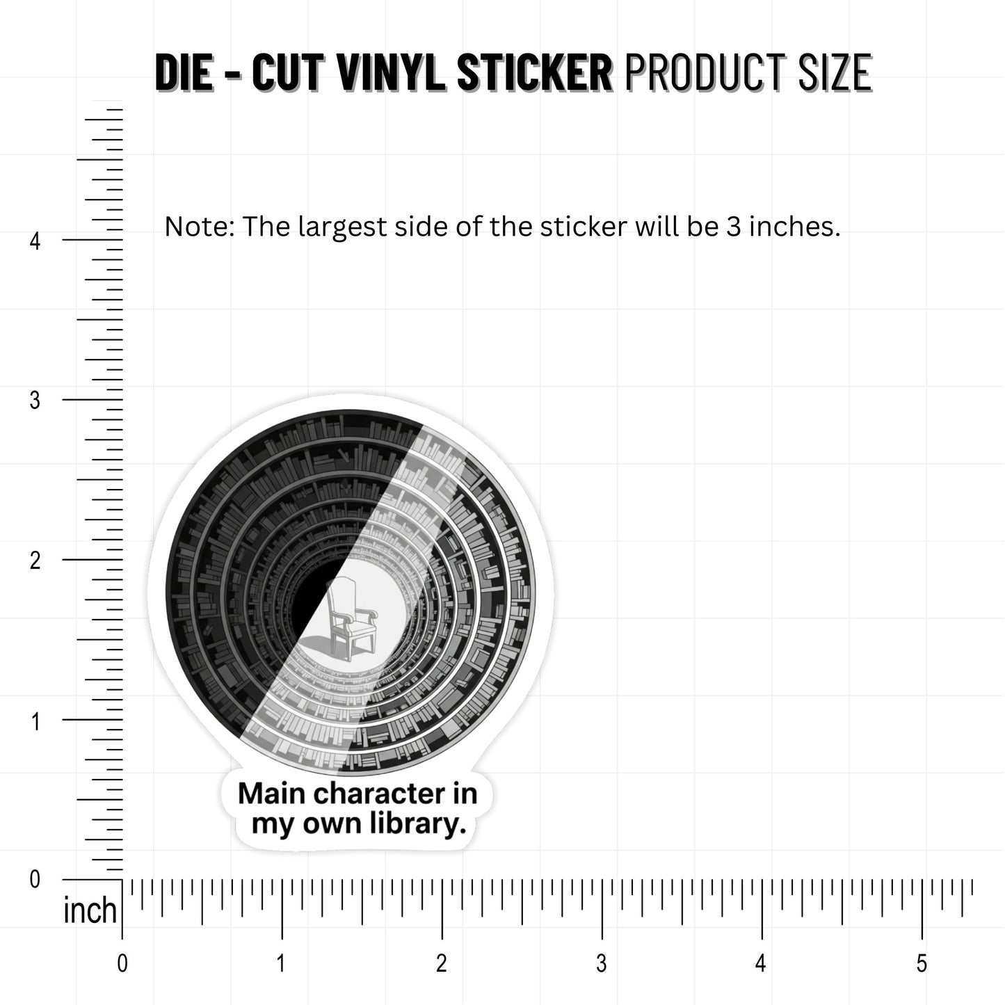 Book Lover Sticker - Main Character In My Own Library Design