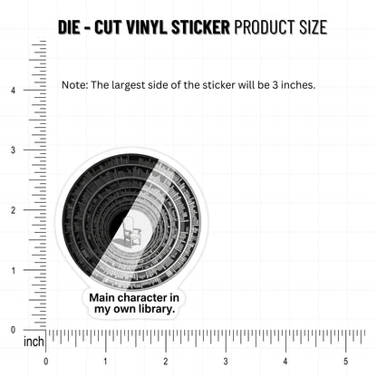 Book Lover Sticker - Main Character In My Own Library Design