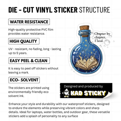 Bookish Healing Sticker - Chapter by Chapter Potion Bottle Vinyl