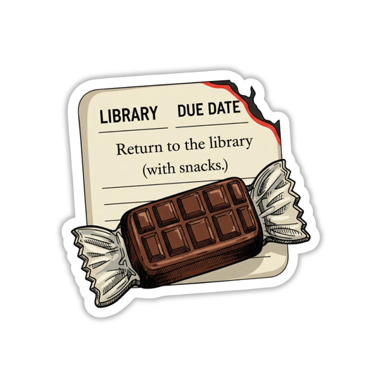 Bookish Stickers - Return to the Library Card Snacks Decal