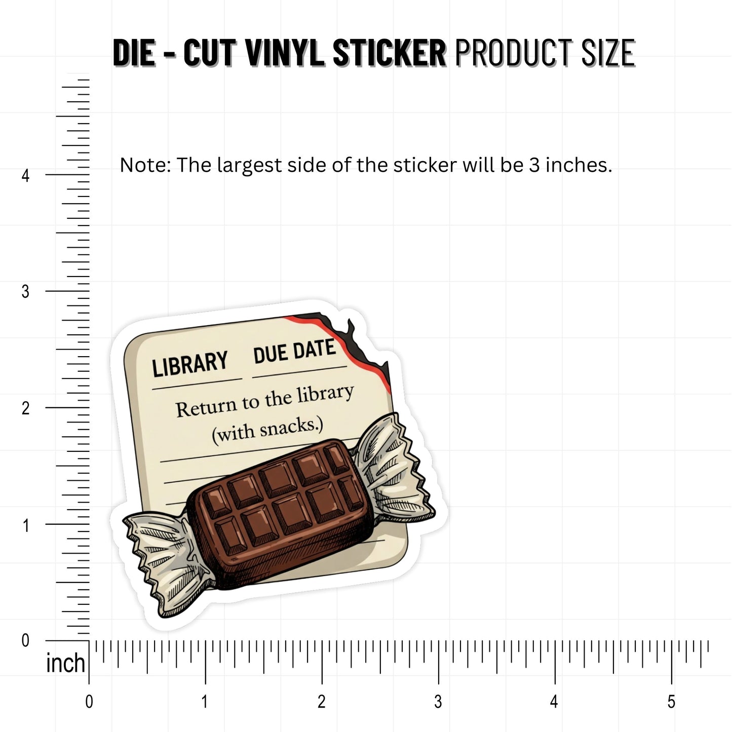 Bookish Stickers - Return to the Library Card Snacks Decal