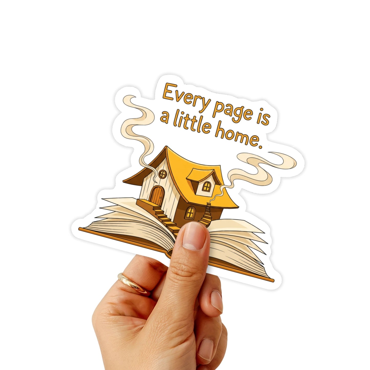 Bookish Sticker - Every Page is a Little Home - Whimsical Vinyl Decal