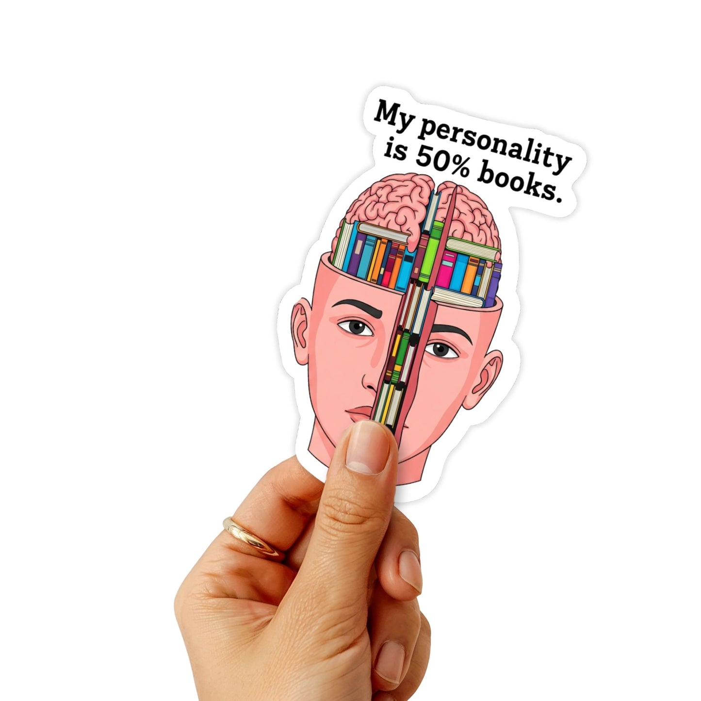 Book Lover Sticker - My Personality Is 50% Books Weirdcore Decal