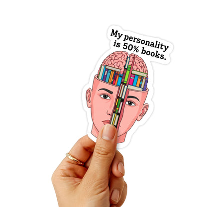 Book Lover Sticker - My Personality Is 50% Books Weirdcore Decal