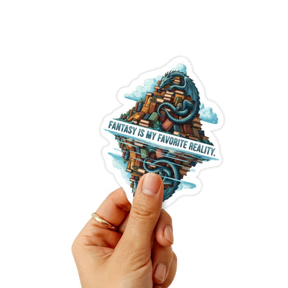 Fantasy Reader Sticker - Ethereal Dragon Reflection Glossy Vinyl
