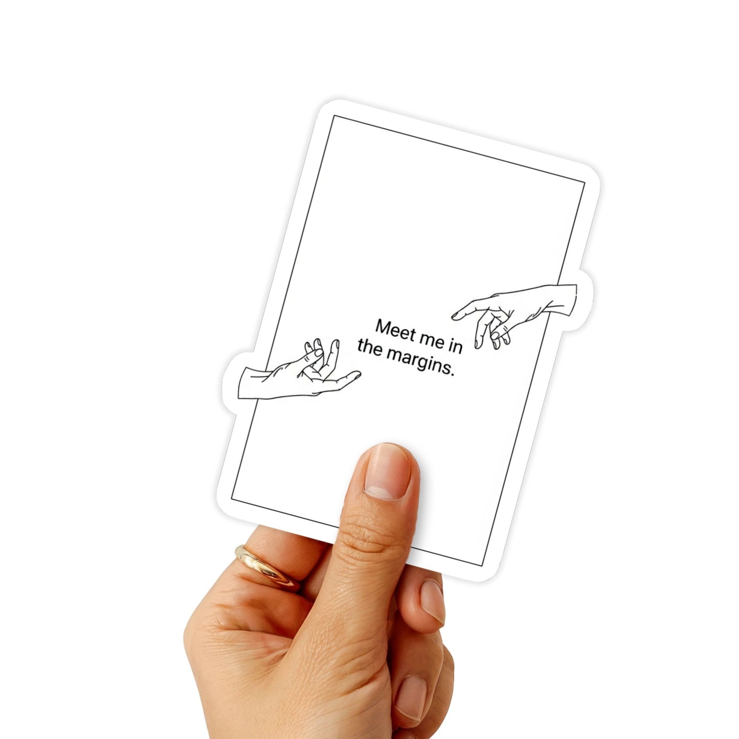 Meet Me in the Margins Bookish Sticker - Minimalist Poetic Vinyl