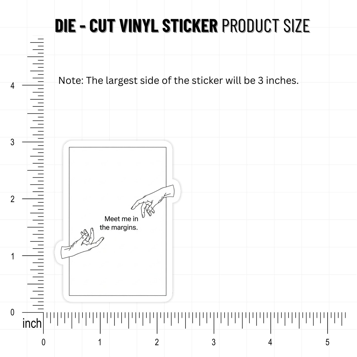 Meet Me in the Margins Bookish Sticker - Minimalist Poetic Vinyl