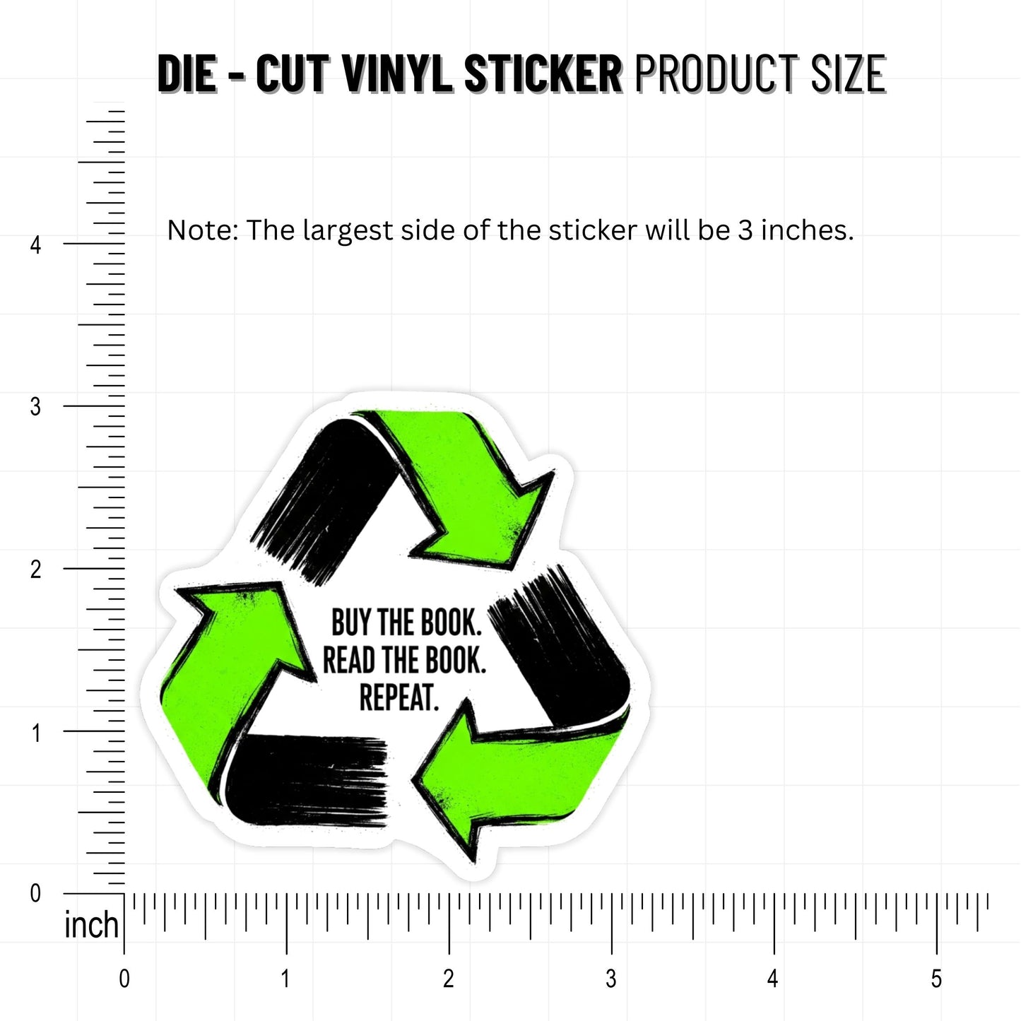 Book Lover Sticker - Buy Read Repeat Graffiti Street Art Vinyl