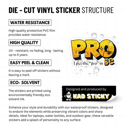 I Put the Pro in Prose Bookish Sticker - Literary Pride Vinyl Decal