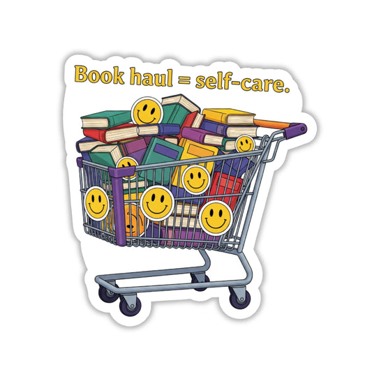 Book Lover Sticker - Book Haul = Self-Care Pop Art Decal