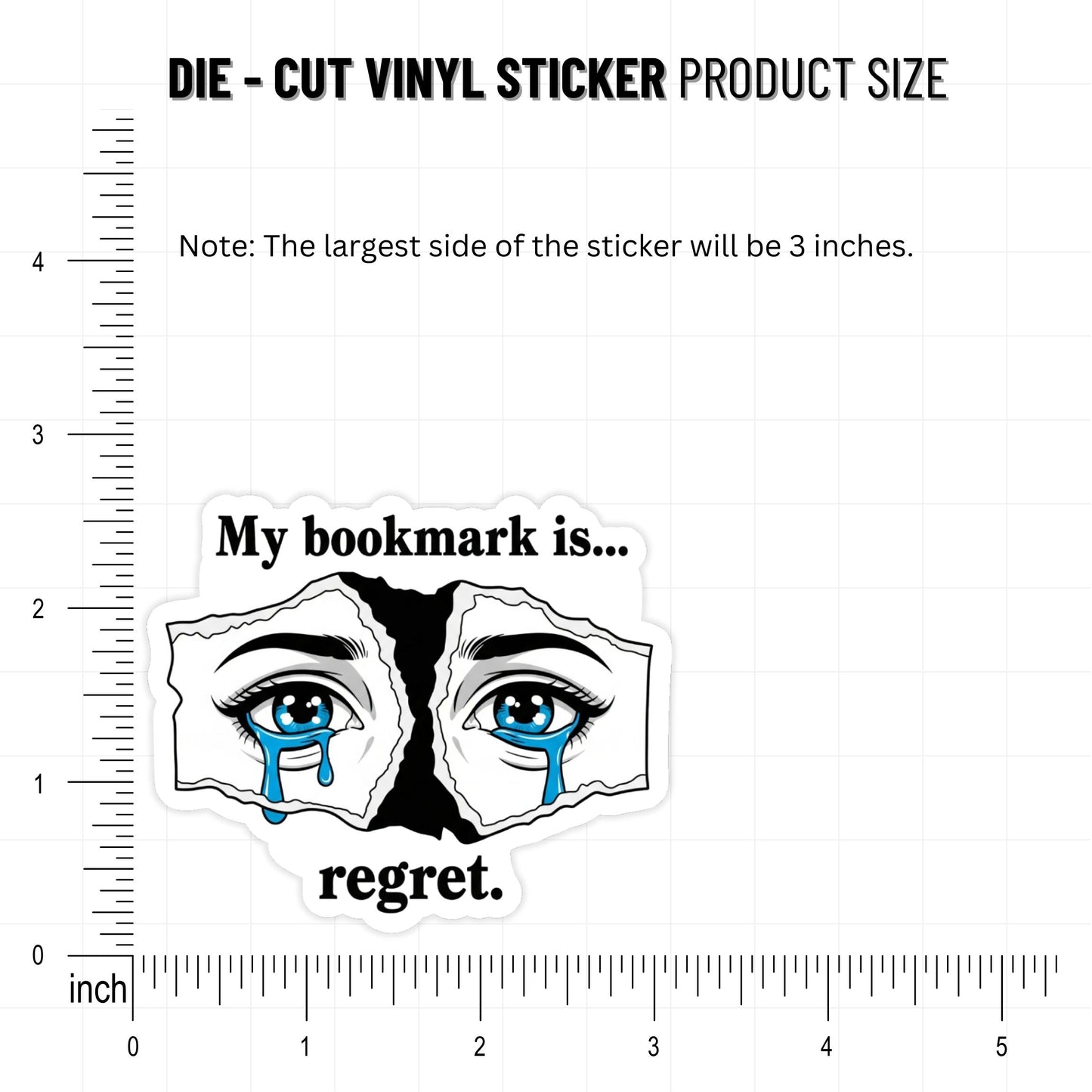 Bookish Sticker - My Bookmark Is Regret Dramatic Zine Style