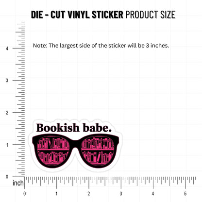 Bookish Girl Sticker - 60s Mod Bookish Babe Retro Decal
